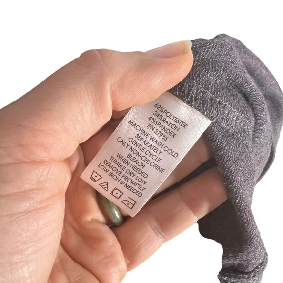 LOGO Lounge Purple Grey Sharkbite Button Up Sleeveless Top Medium - Picture 4 of 6